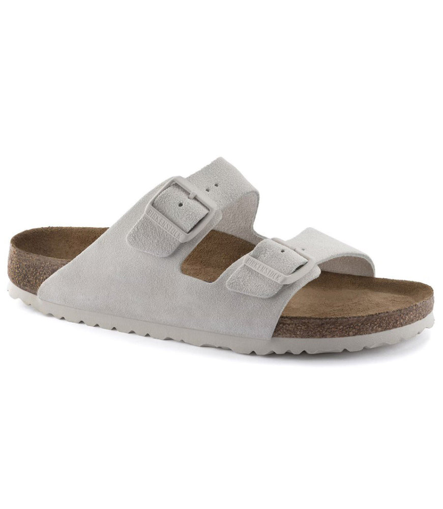 Arizona SFB in Antique White Suede Regular Width by Birkenstock