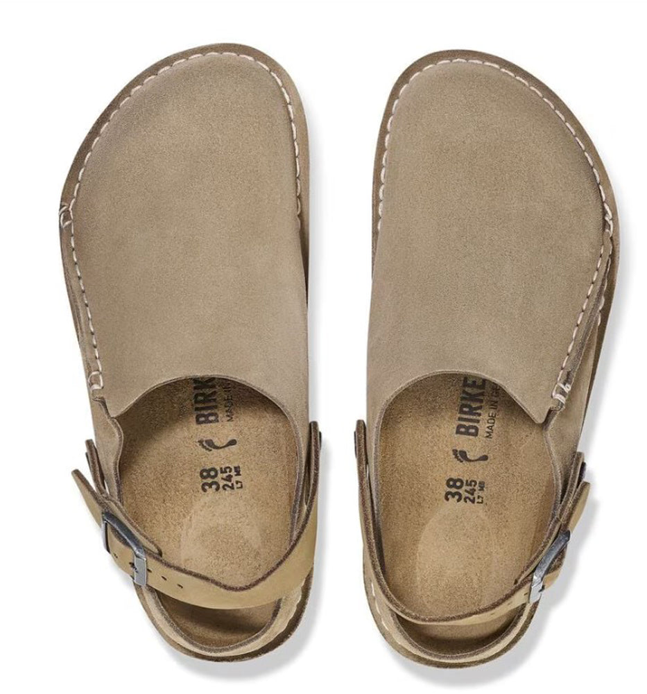 Lutry in Gray Taupe Suede Regular Width by Birkenstock