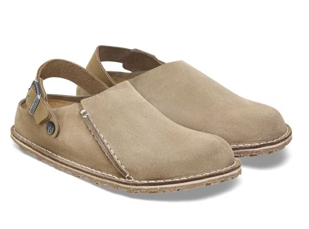 Lutry in Gray Taupe Suede Regular Width by Birkenstock