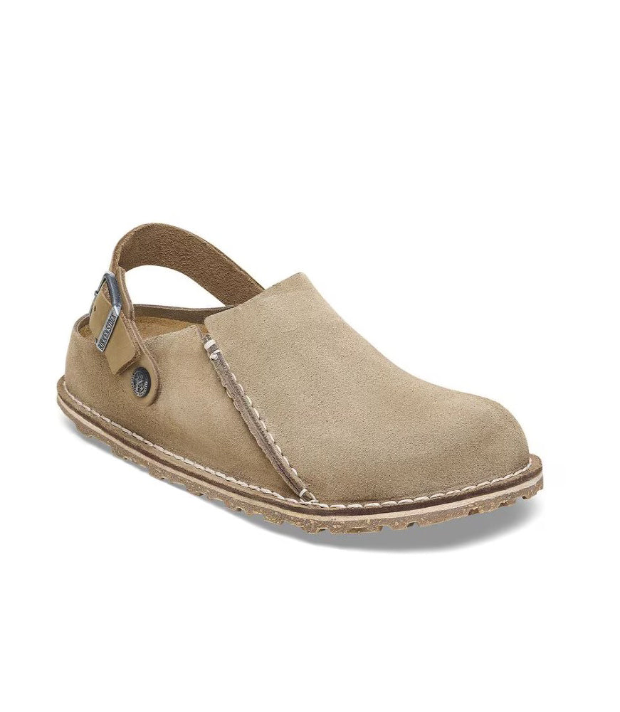 Lutry in Gray Taupe Suede Regular Width by Birkenstock