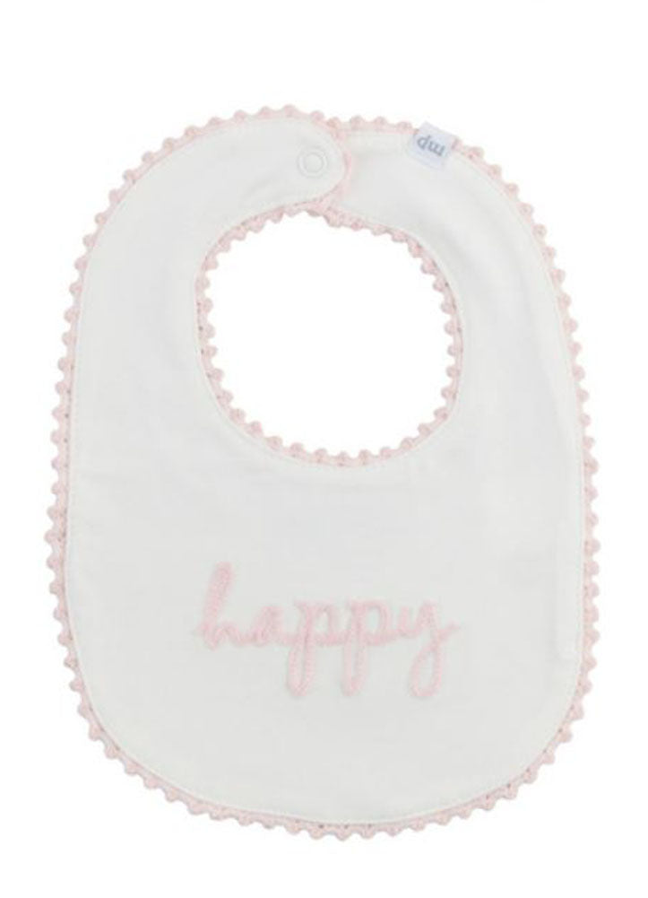 Happy Chainstitch Bib by Mud Pie