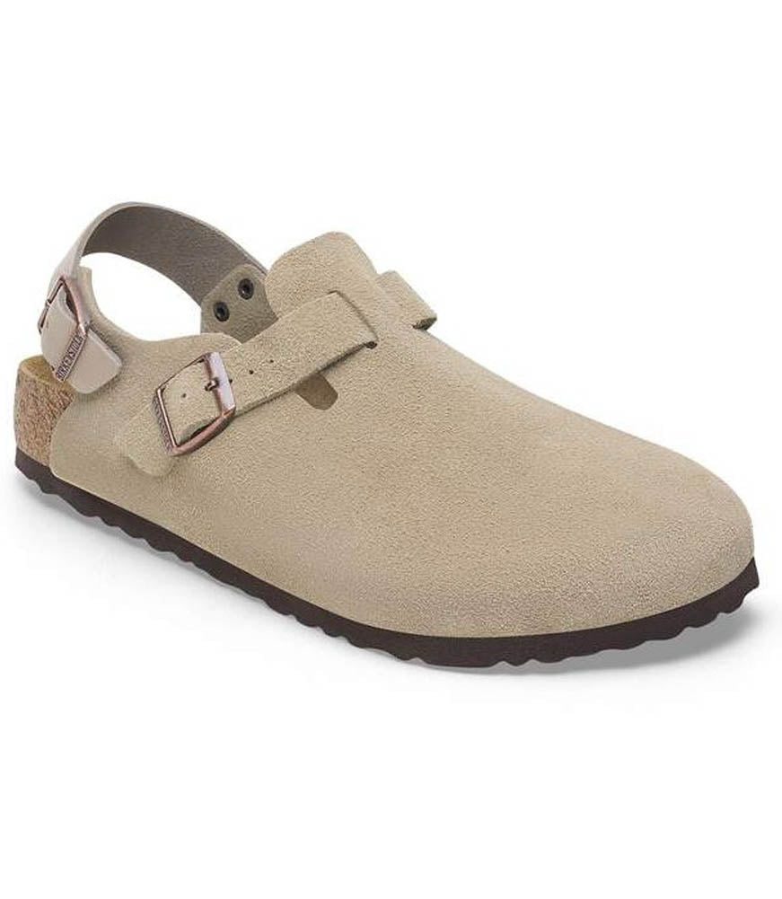Tokio in Taupe Suede Narrow Width by Birkenstock