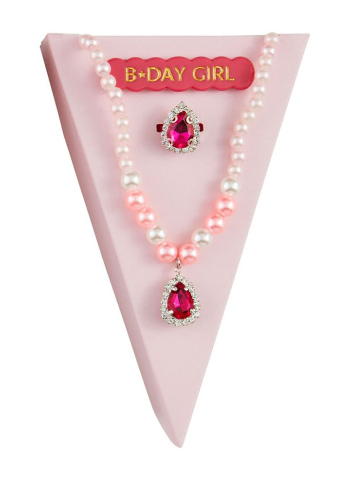 Hot Pink Birthday Jewelry Set by Mud Pie