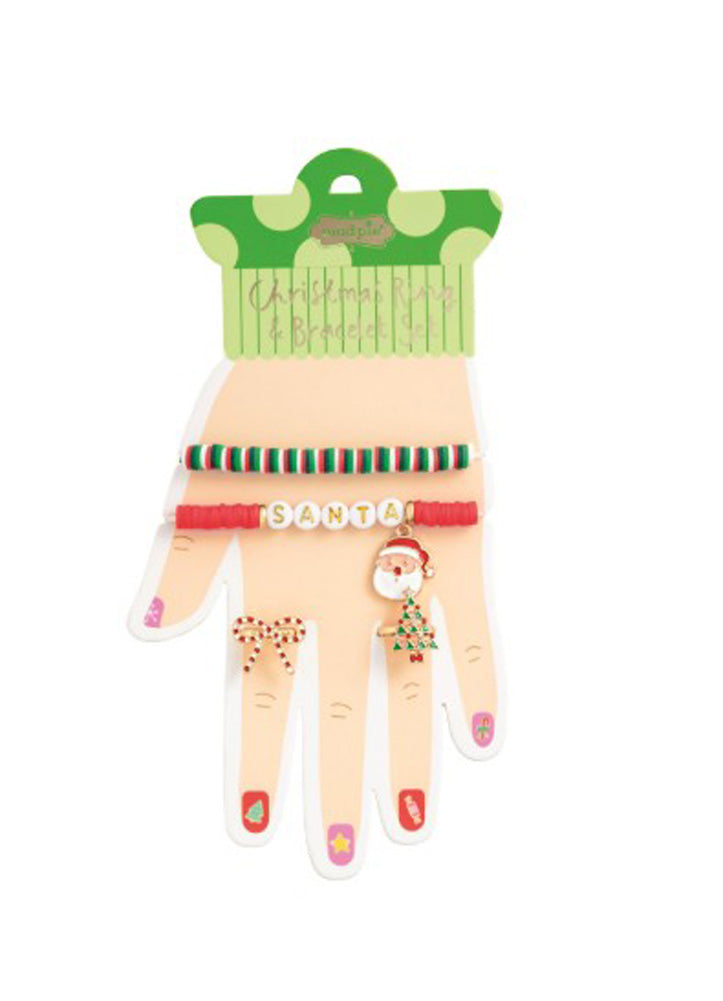 Santa Christmas Bracelet Rings by Mud Pie