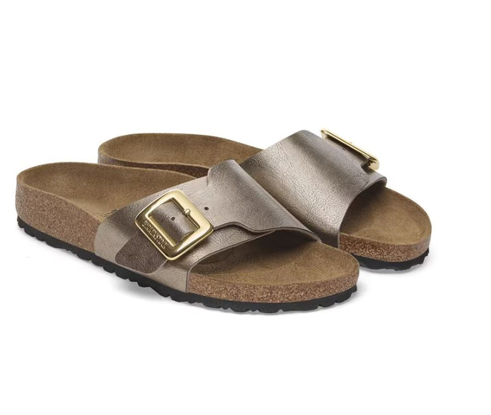 Catalina Luxe Buckle in Graceful Taupe Birko-Flor Narrow Width by Birkenstock
