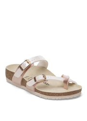 Mayari Kids in Copper/White Birko-Flor Narrow Width by Birkenstock