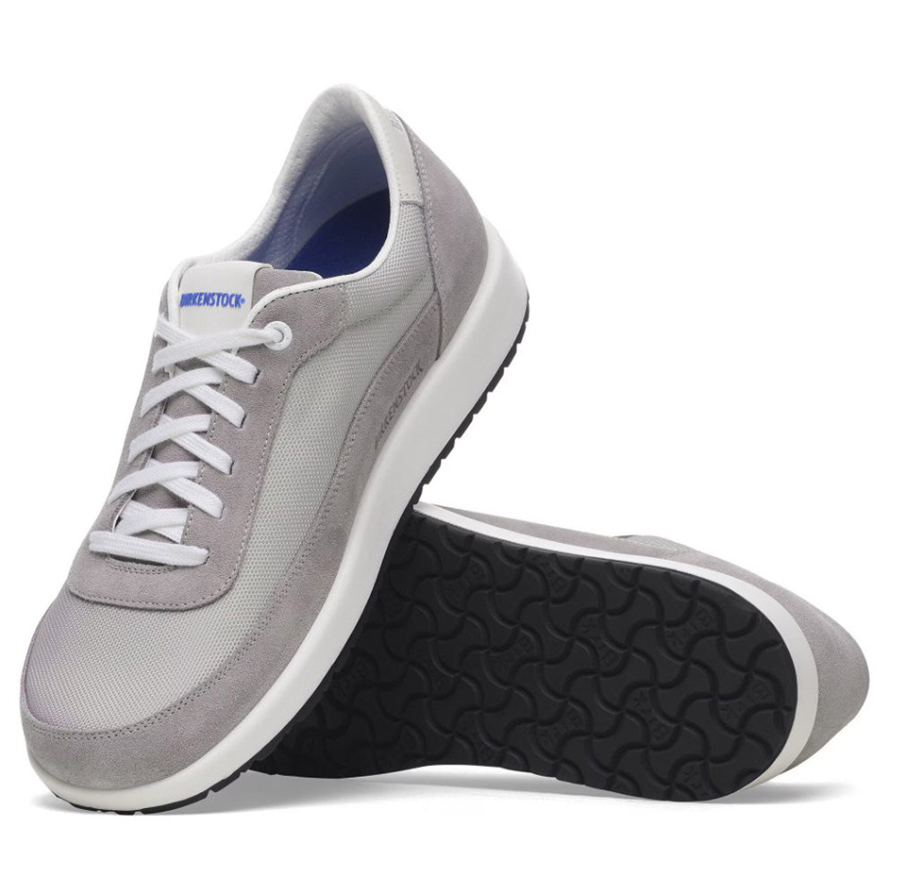Honnef City in Whale Gray/Stone Coin Suede Textile Regular Width by Birkenstock