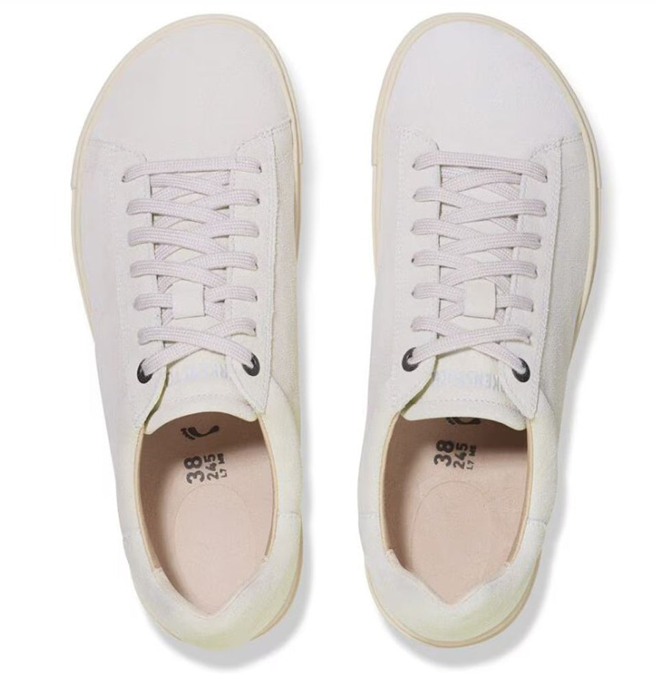 Bend in Antique White Suede Narrow Width by Birkenstock