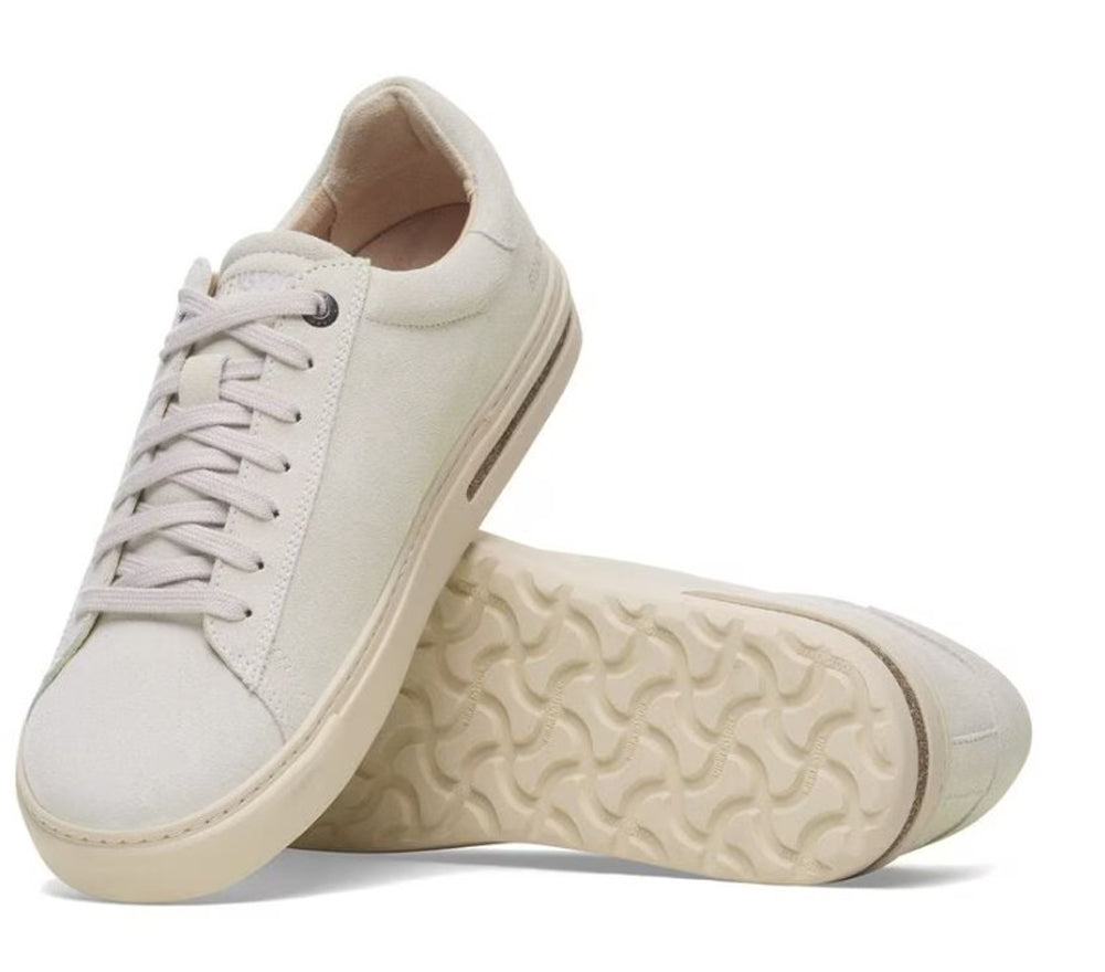 Bend in Antique White Suede Narrow Width by Birkenstock