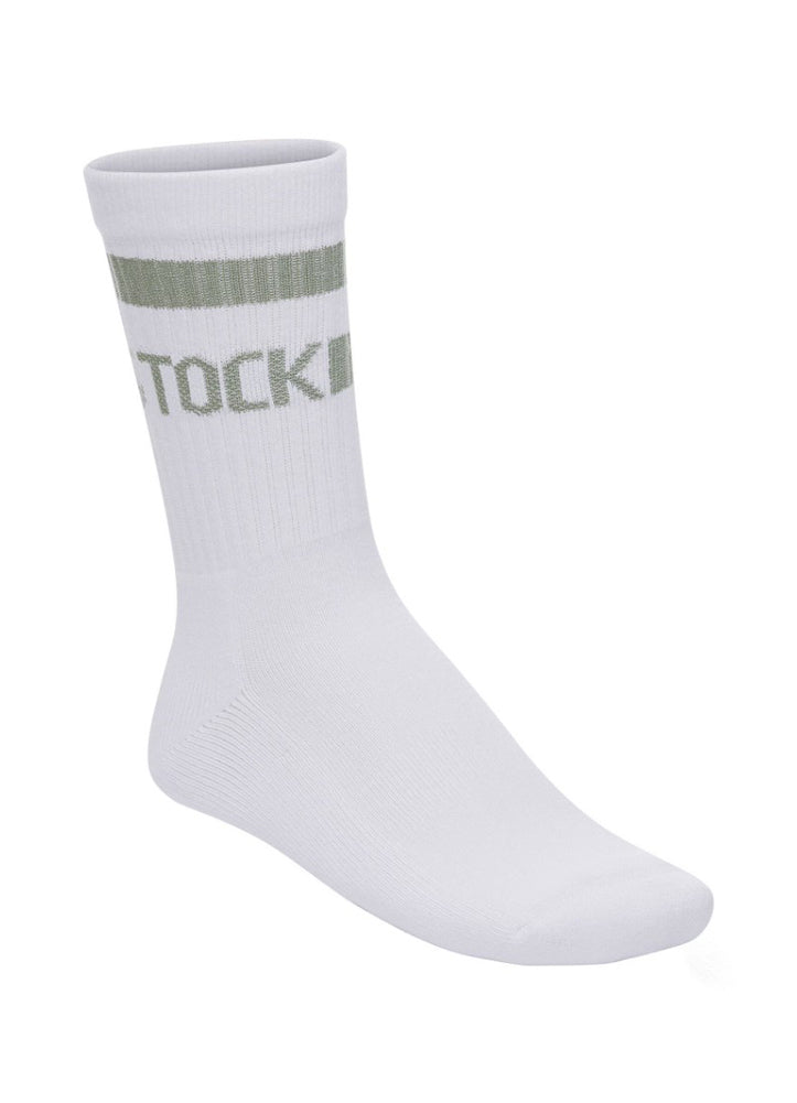 Cotton Stripe Sock in White/Sage by Birkestock