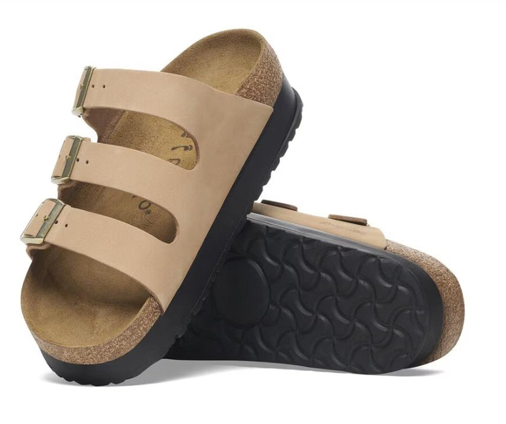 Florida Platform in Sandcastle Nubuck Narrow Width by Birkenstock