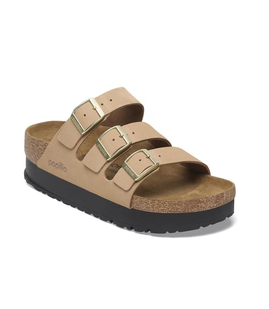 Florida Platform in Sandcastle Nubuck Narrow Width by Birkenstock