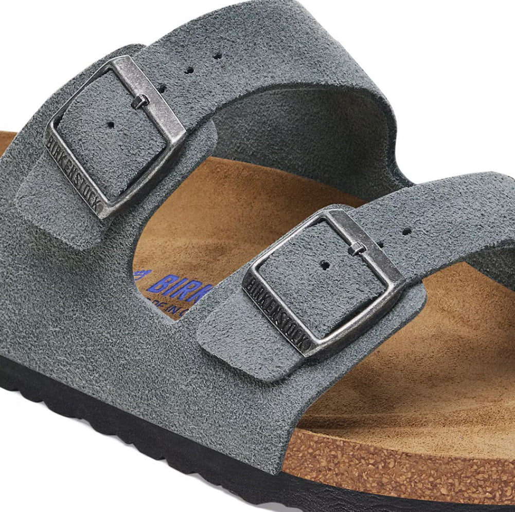 Arizona Soft Footbed in Basalt Gray Suede Regular Width by Birkenstock