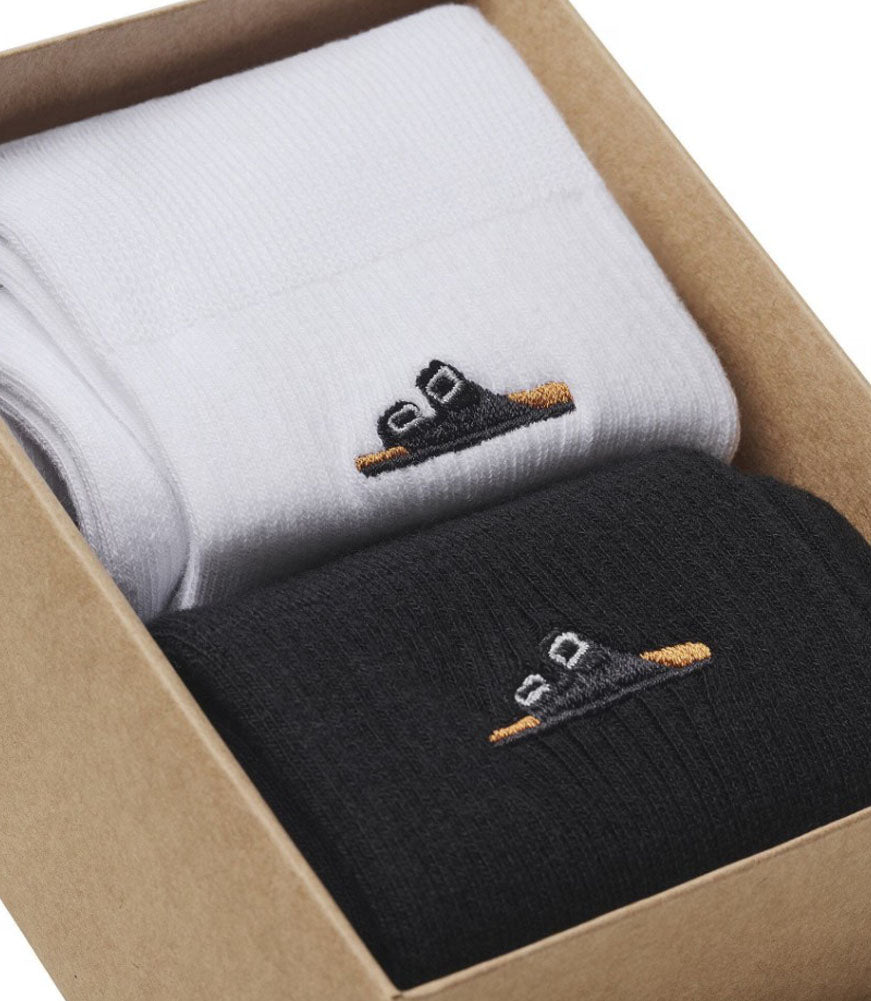 2 Pack Cotton Rib Socks in Black/White by Birkenstock