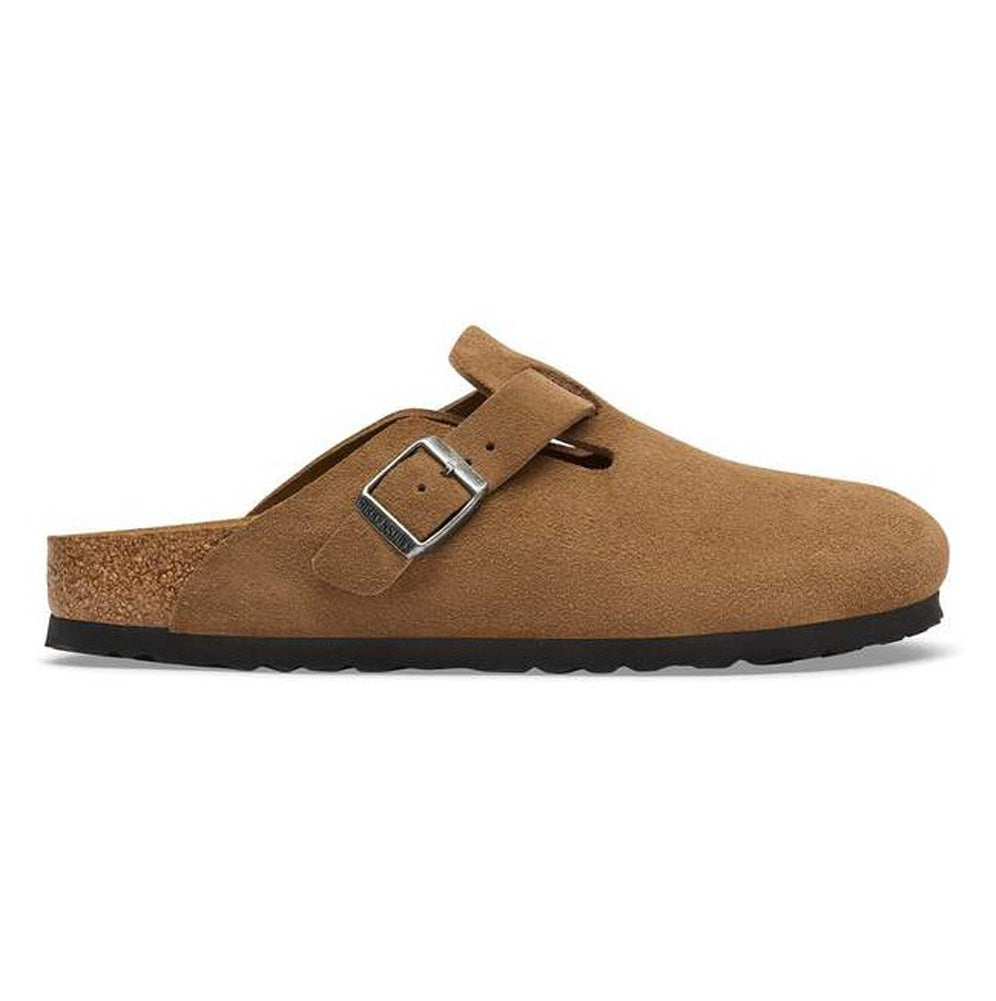 Boston in Dark Tea Suede Narrow Width by Birkenstock