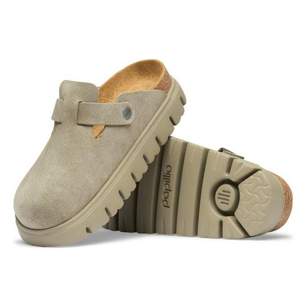 Boston Chunky in Taupe Suede Narrow Width by Birkenstock