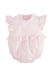 Pink Check Ruffle Bubble by Mud Pie