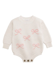 Bow Chainstitch Sweater Bubble by Mud Pie