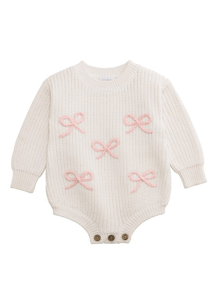 Bow Chainstitch Sweater Bubble by Mud Pie