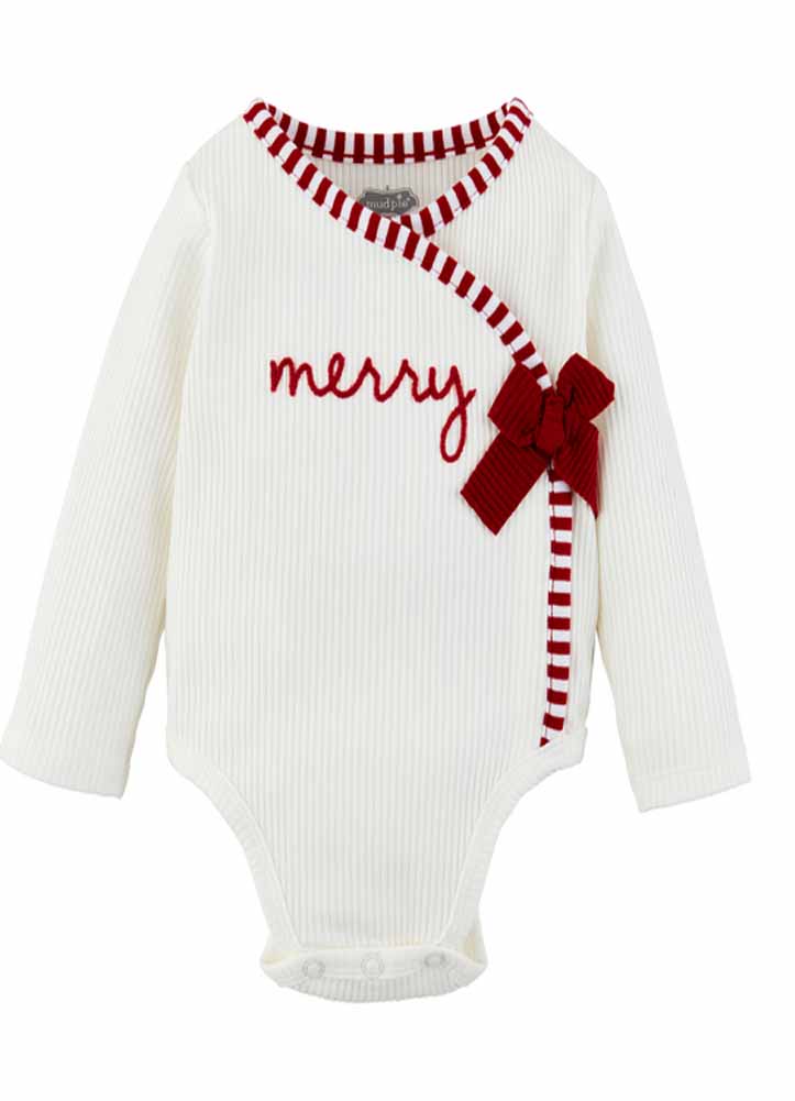 WH Chainstitch Xmas Crawlers by Mud Pie
