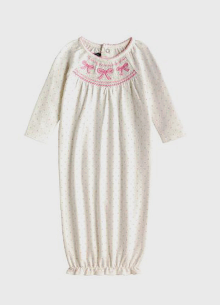 Smocked Layette Gown by Mud Pie