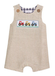 Smocked Tractor Jon Jon by Mud Pie