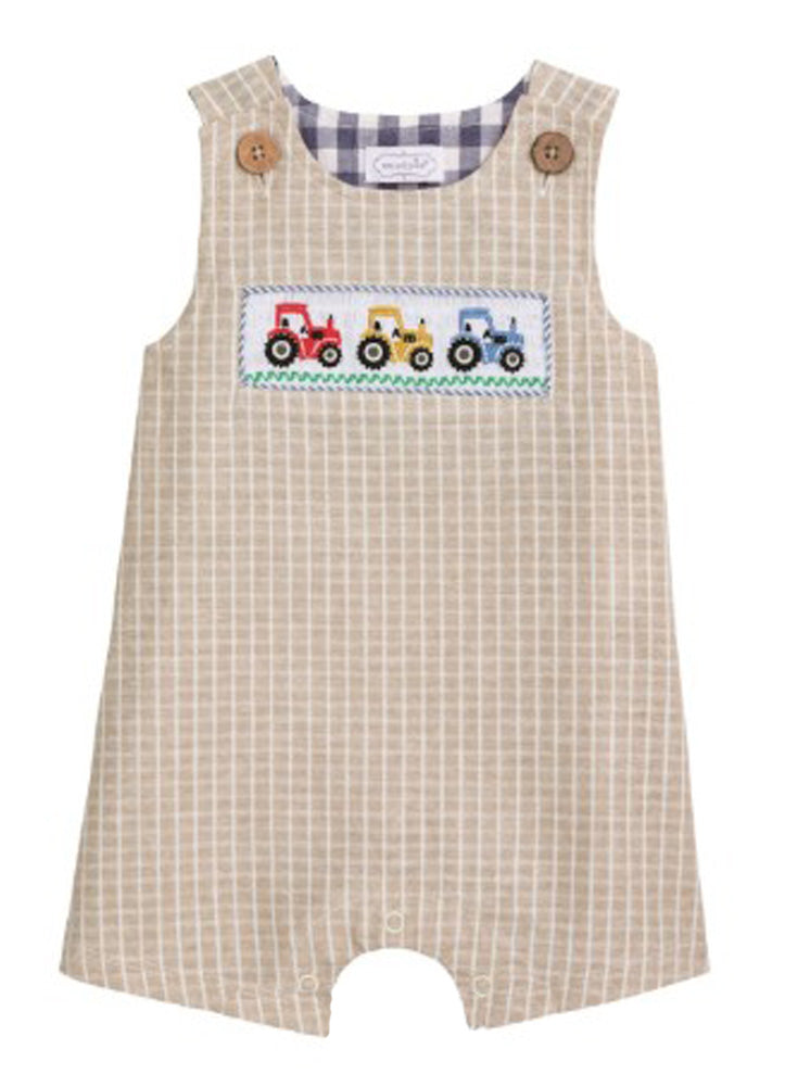 Smocked Tractor Jon Jon by Mud Pie
