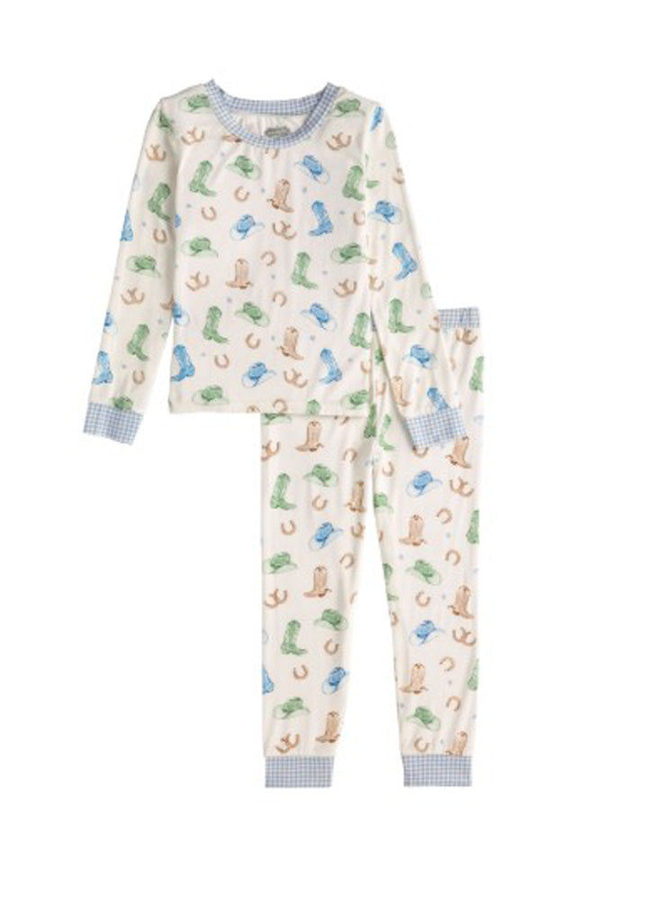 Boy Cowboy Print PJs by Mud Pie