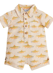 Linen Fish Romper by Mud Pie