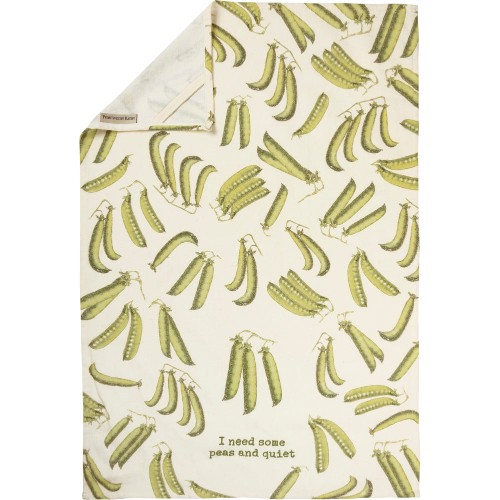 Kitchen Towel Peas and Quiet by Primitives by Kathy