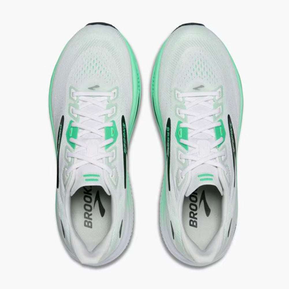 Ghost 18 in White/Spring Bud/Spruce by Brooks