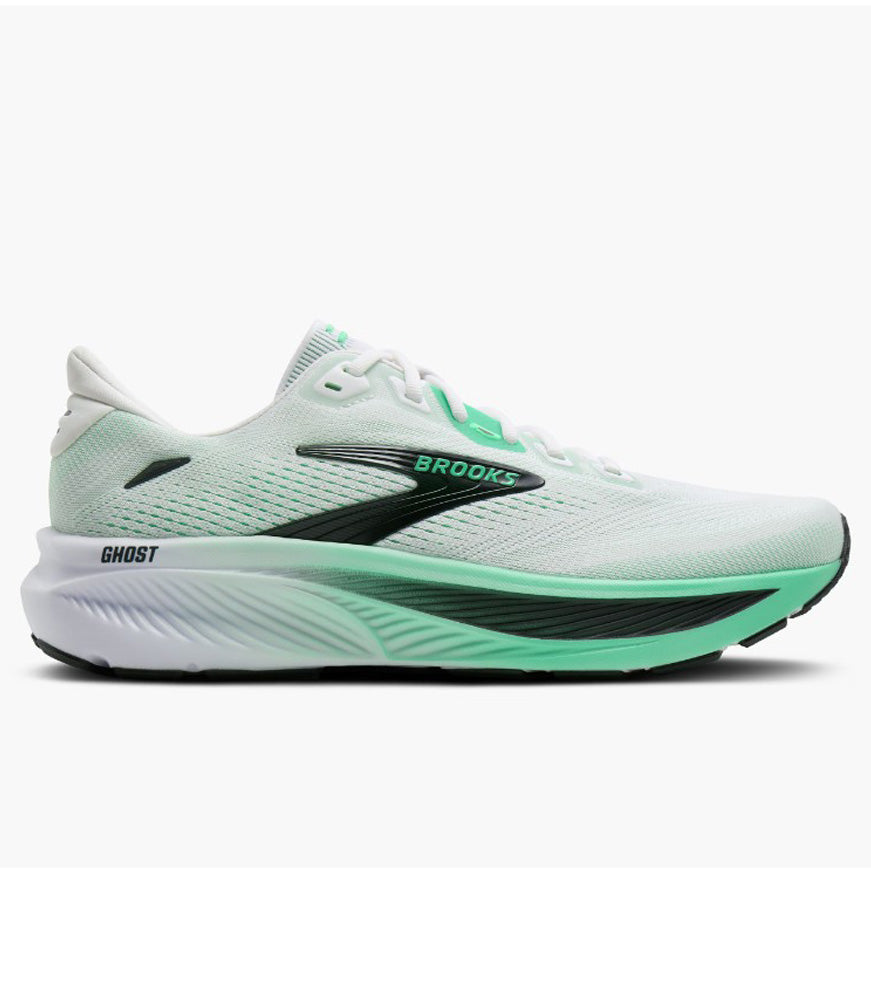 Ghost 18 in White/Spring Bud/Spruce by Brooks