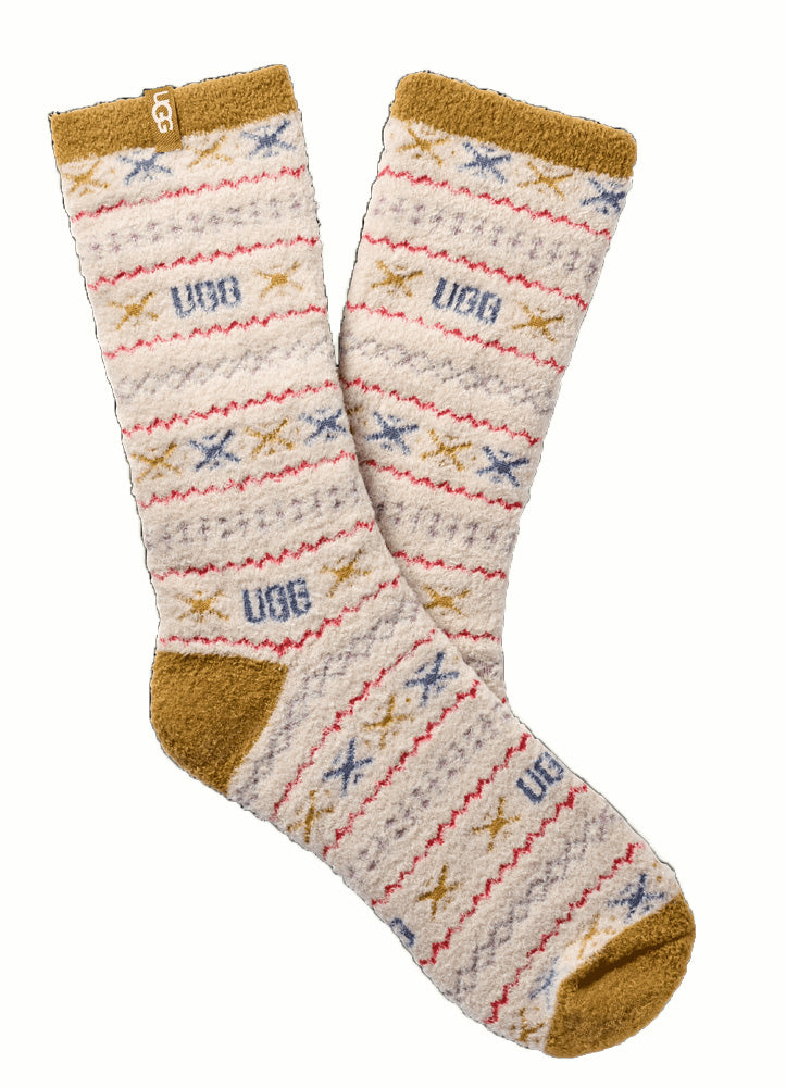 Leslie Graphic Crew Sock in Ochre Green Multi UGG Isle by UGG