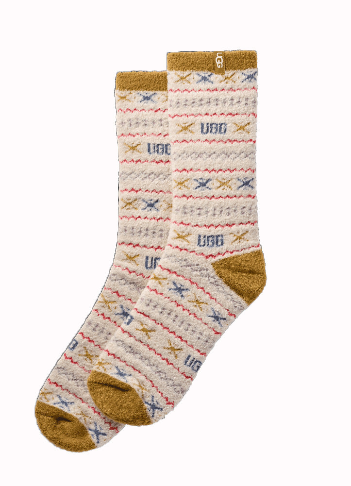 Leslie Graphic Crew Sock in Ochre Green Multi UGG Isle by UGG