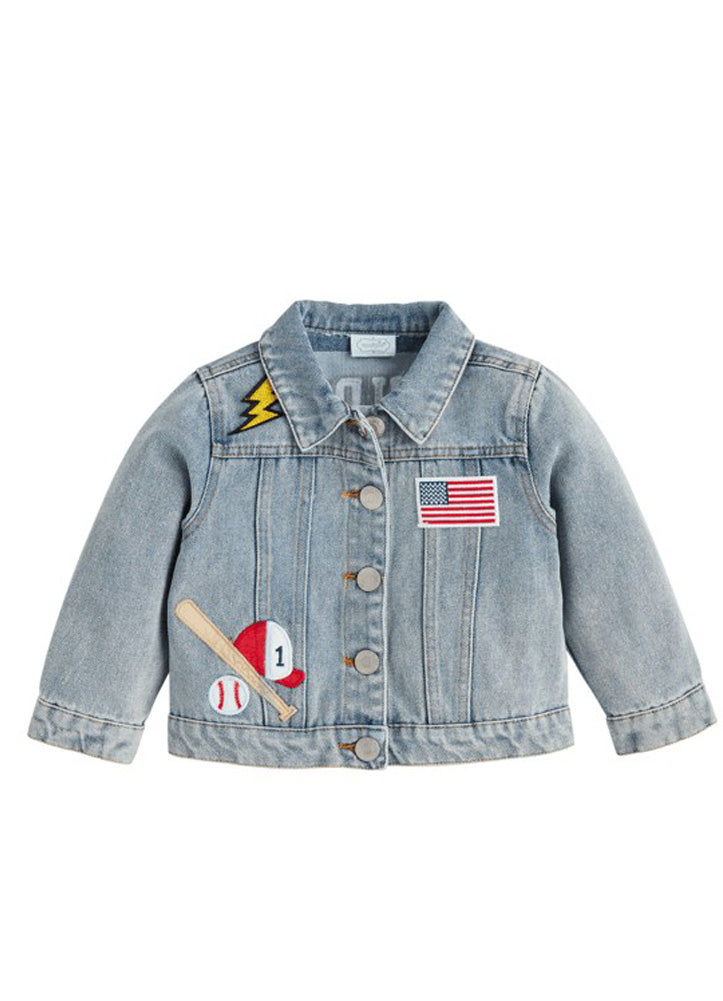 Boy Denim Patch Jacket by Mud Pie