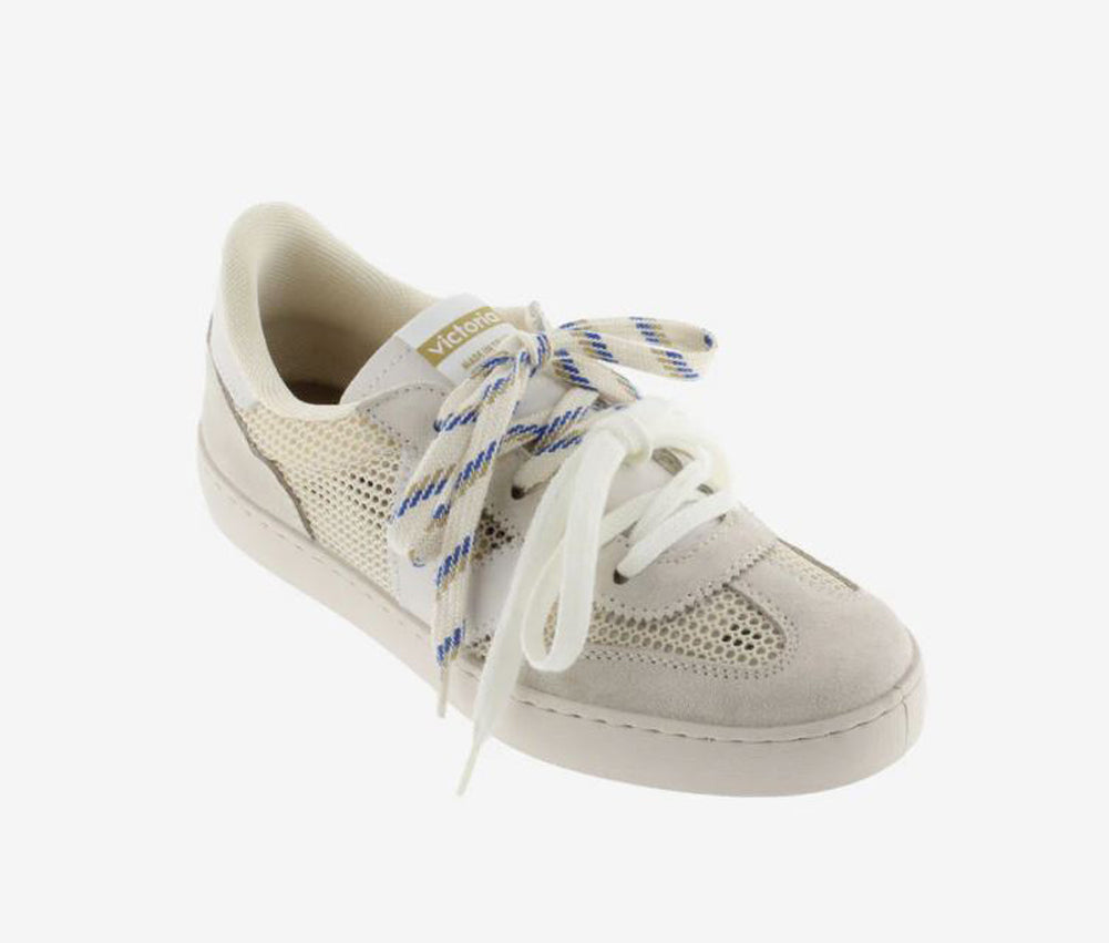 Berlin Ciclista Open Mesh and Suede Trainers in Beige by Victoria