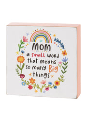 Block Sign- Mom a Small World by Primitives by Kathy
