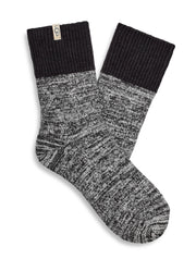 Rib Knit Slouchy Quarter Sock in Black by UGG