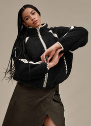 Nikia Crochet UGGFluff Jacket in Black by UGG