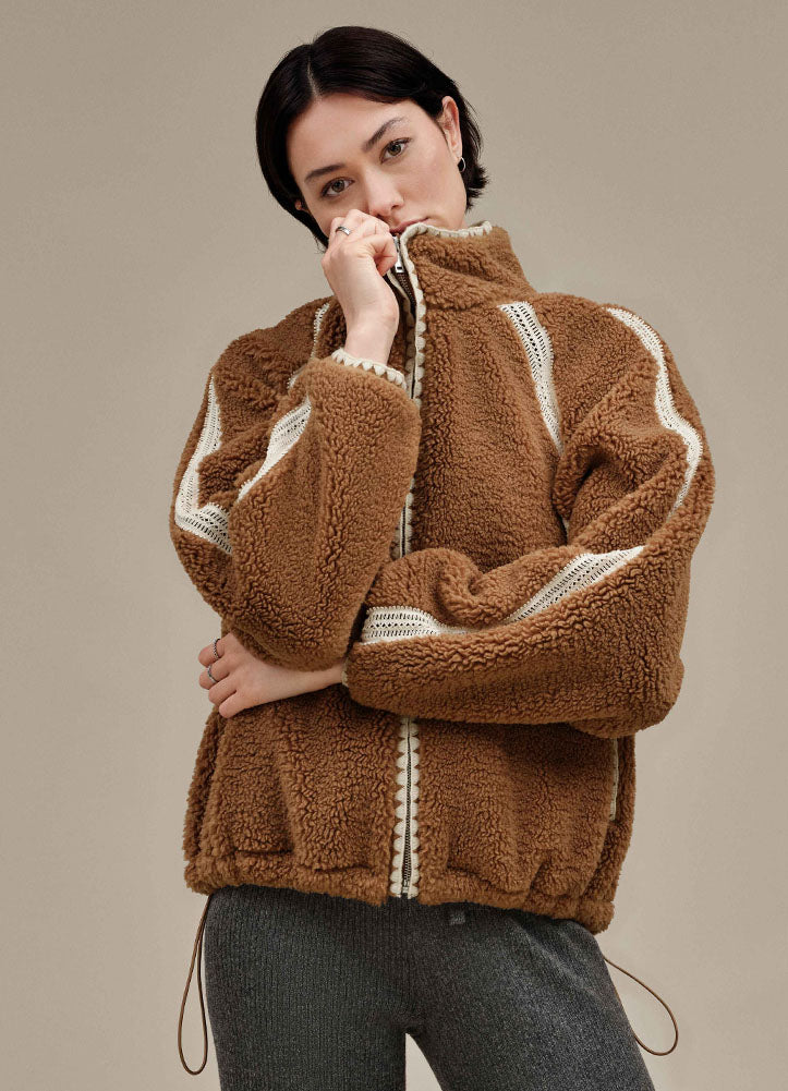 Nikia Crochet UGGFluff Jacket in Chestnut by UGG