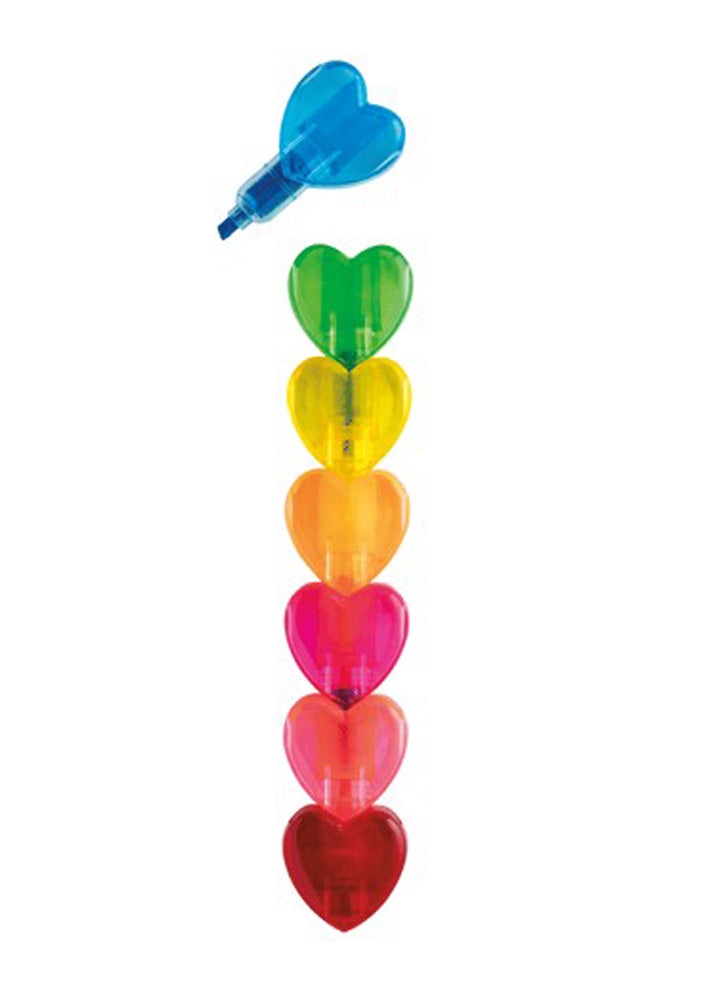 Clear Heart Stacking Markers by Mud Pie