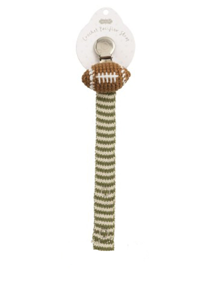 Football Crochet Paci Clip by Mud Pie