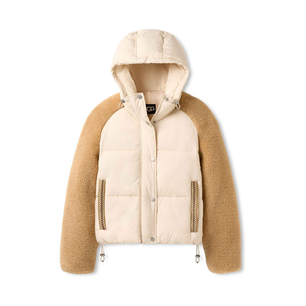 Mykah UGGBraid Puffer Jacket in Cream/Sand by UGG
