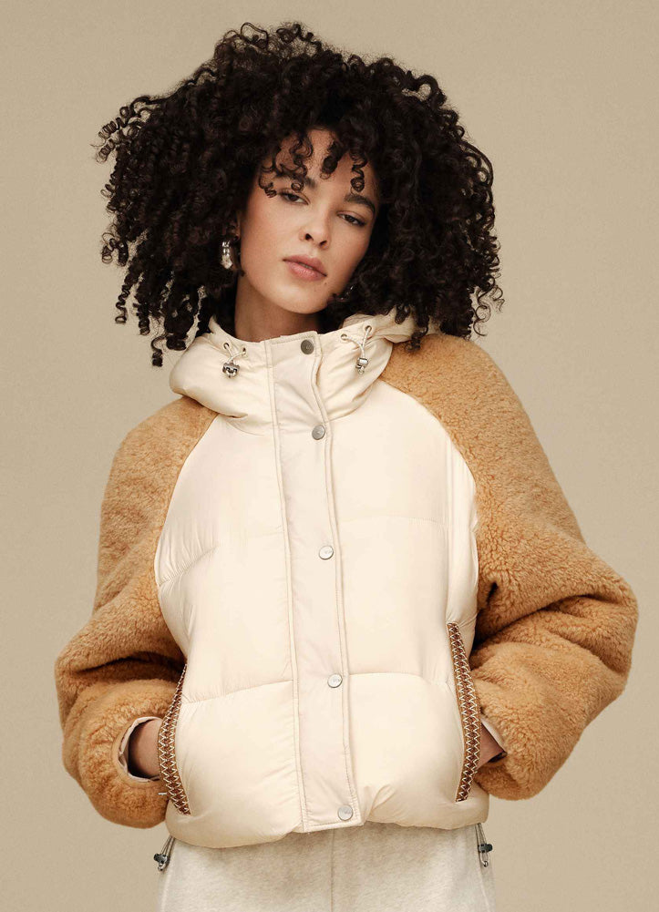 Mykah UGGBraid Puffer Jacket in Cream/Sand by UGG