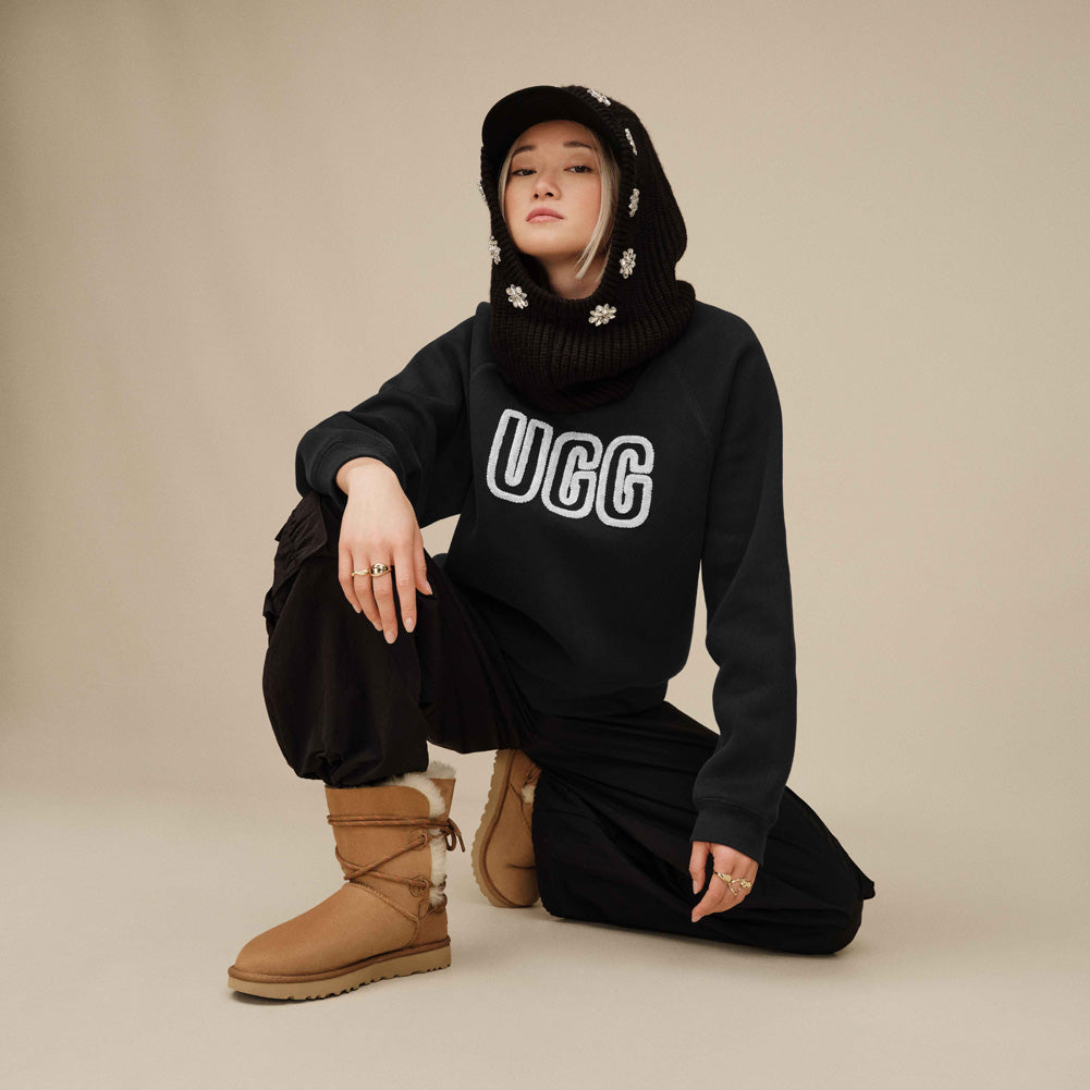 UGG Logo Crewneck in Black by UGG