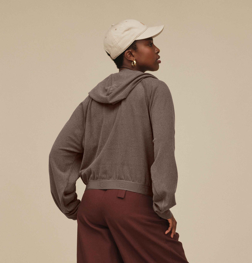 Aubrie Zip Hoodie in Oyster Brown by UGG