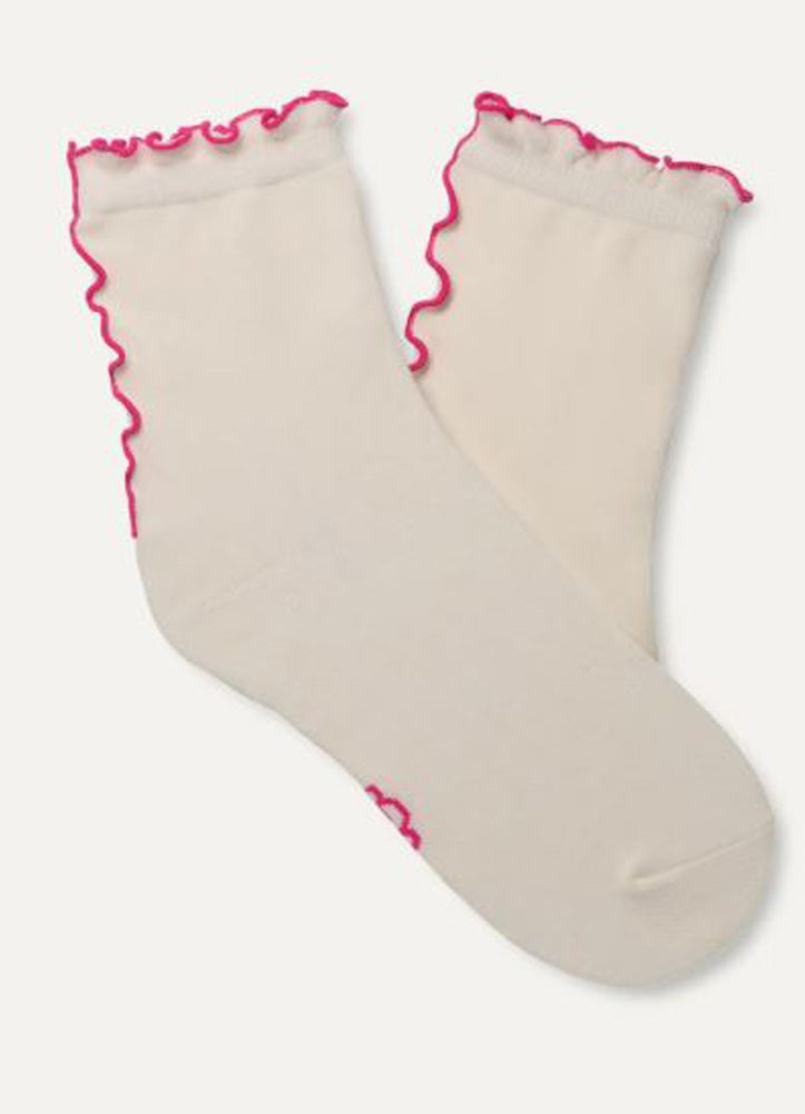 Karsyn Lettuce Edge Quarter Sock in Nimbus/Wood Violet by UGG