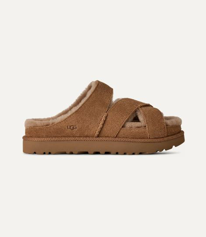 Greenport Cross Strap Slide in Chestnut by UGG