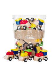 Asst Wood Wind Up Train by Mud Pie