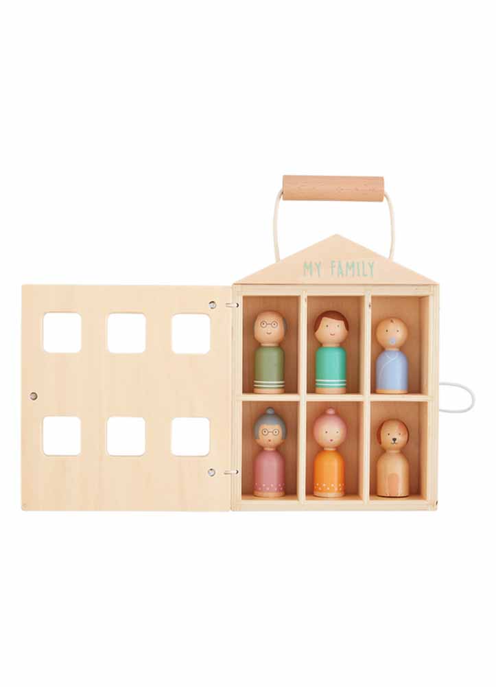 My Family Wood Box Toy Set by Mud Pie